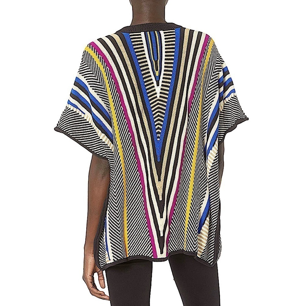 TRINA Turk Stripe Cozamel Cotton Sweater Poncho Size XS/S - Picture 2 of 6